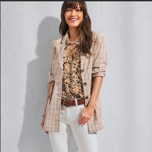 CAbi Windowpane Jacket SPRING 2022 #6026 XSMALL excellent condition